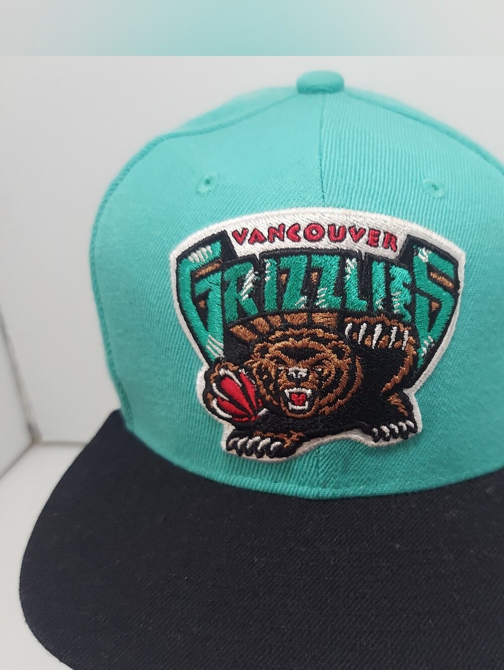 Vancouver Grizzlies NBA Mitchell & Ness Snapback Hat Turquoise/Teal OSFM